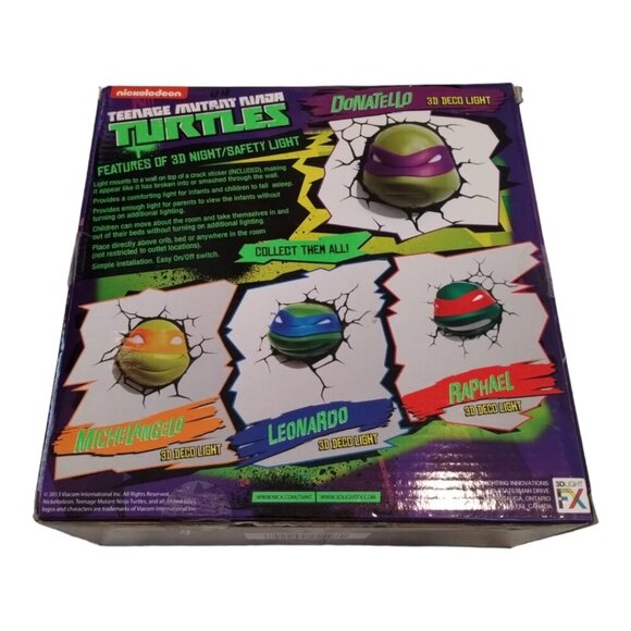 Nickelodeon Teenage Mutant Ninja Turtle Donatello 3D Deco LED Light Up Wall Mask - Picture 2 of 3